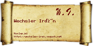Wechsler Irén névjegykártya